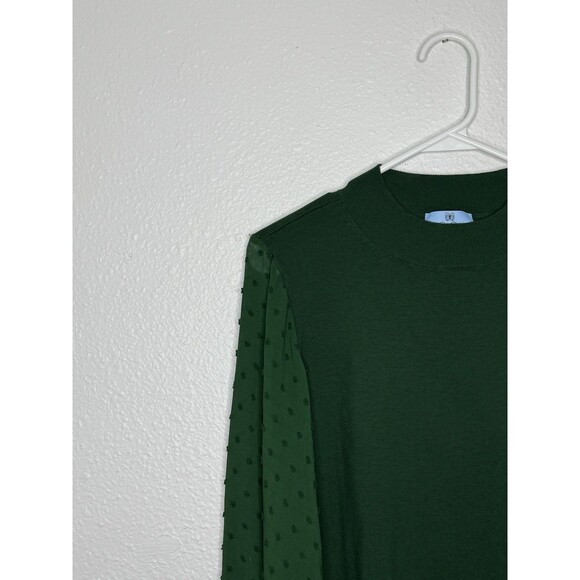 NEW CeCe Women's Crewneck Bobble Detail Long Sleeve Sweater Green NWT Size M - Picture 5 of 14